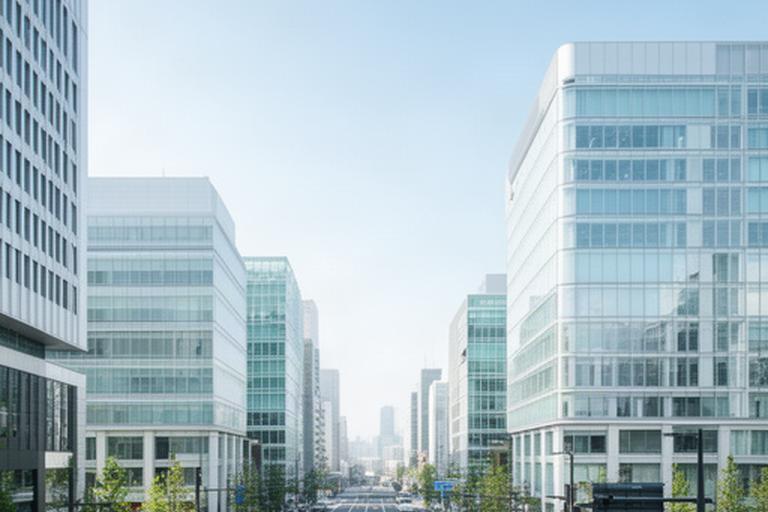 東京都江東区有明の街並みとオフィス周辺を日中に撮影した風景